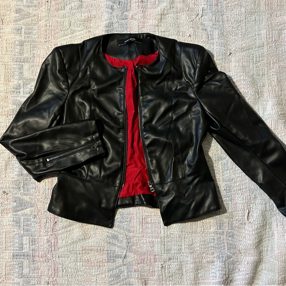 Zara Basic Faux Leather Jacket